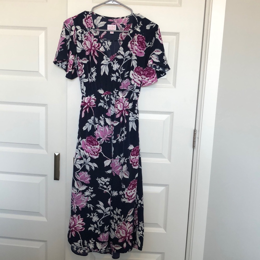 Isabel Maternity - Floral Navy Dress
